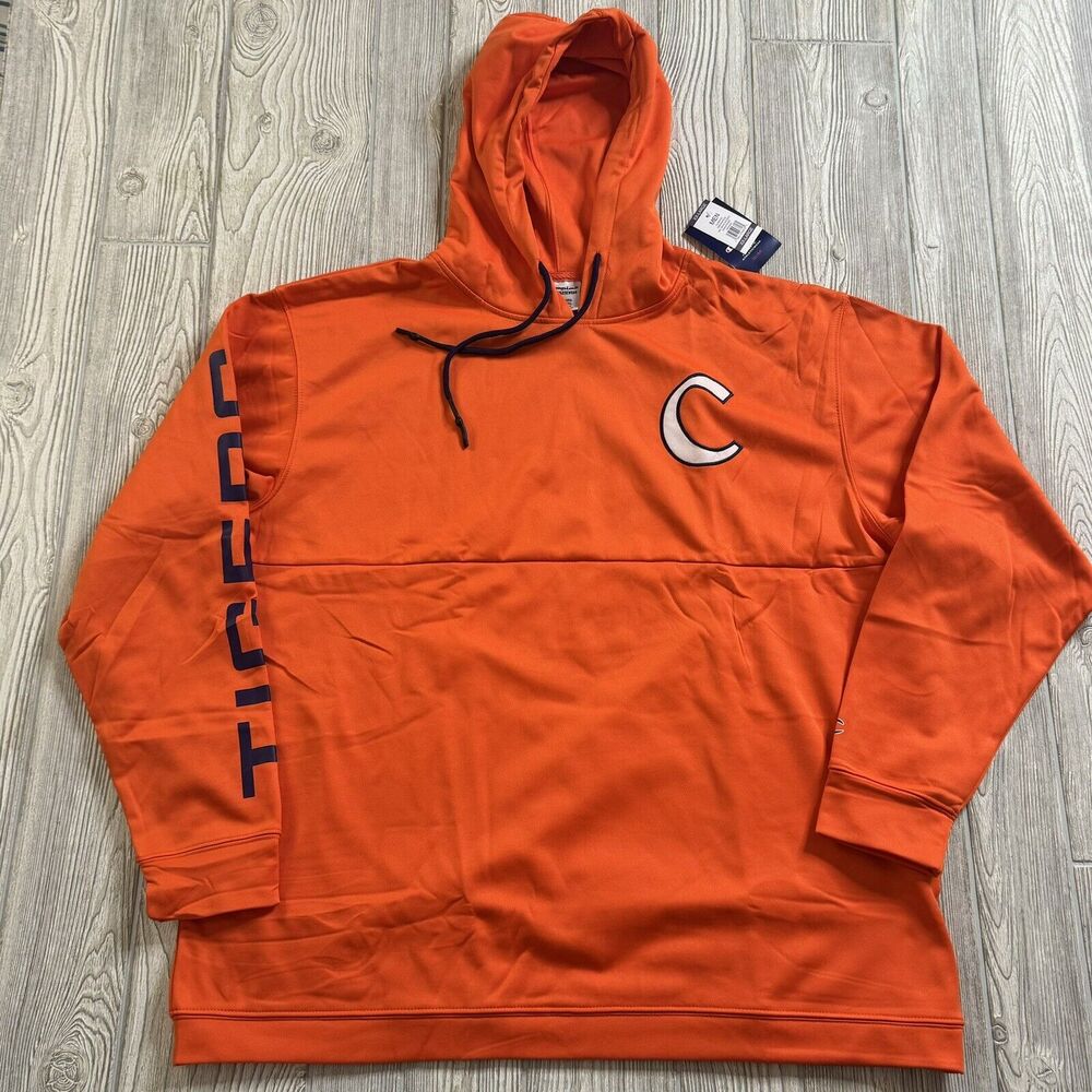 Champion Clemson Tigers C Logo Pullover Hoodie Men’s XXL Orange Pockets New